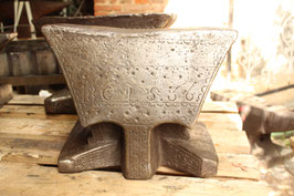 SOLD RESERVED # 2038.1 - Top museum piece anvil : dated 1836 all sides decorated , estimated 85 kg/187 lbs