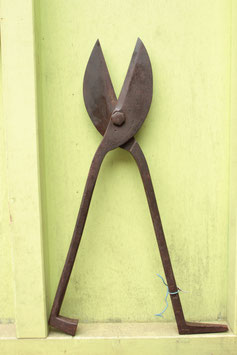 # 2494 - nice forged blacksmith scissor with about 15 lbs weighed . good working condition
