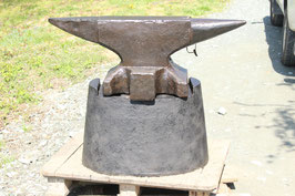 # 3902 -forged german heavyweight double horn anvil with original oval cast iron stand