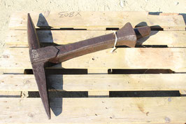# 3709 - antique museums piece stake anvil , german , dated 1829 with " IHS " letters and heart symbol , weighed 103 lbs