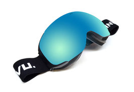 SKIBRILLE mit Magnet-Wechselscheibe auf Orange und Blau