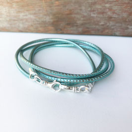 Maskenband 4 in 1 Nappaleder MINT metallic