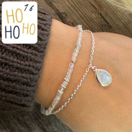 16.Dezember: ARMKETTE und /oder ARMBAND Regenbogenmondstein Silber