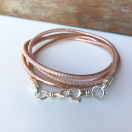 Maskenband 4 in 1 Nappaleder ROSÉ metallic