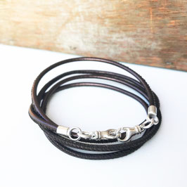 Maskenband 4 in 1 Nappaleder WALNUSS metallic