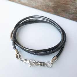 Maskenband 4 in 1 Nappaleder ANTHRAZIT metallic