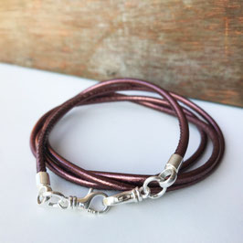 Maskenband 4 in 1 Nappaleder MELANZANE metallic