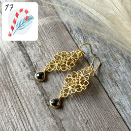 17.DEZEMBER: OHRHÄNGER "Smoky Gold" mit Rauchqarz-Tropfenanhänger