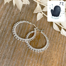 12. OHRSCHMUCK-CREOLEN "Nubs-Hoops" Silber