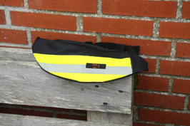 Bauchtasche, schwarz, blau, gelb, Reflektorstreifen, Feuerwehr