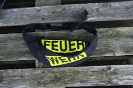 Bauchtasche, schwarz, blau, gelb, Reflektorstreifen, Feuerwehr