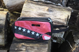 Krimskrams- oder Kulturtasche, schwarz/pink, schwarz, weiß, Naish