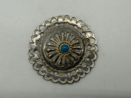 【美品】金縄ターコイズフラワーコンチョ①