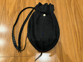 【美品】ディアスキン巾着バックS【黒】