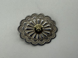 【美品】楕円形金メタル付フラワーコンチョ①【横】