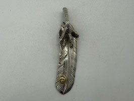 【美品】銀爪小金メタル付特大フェザー右①【OLD】