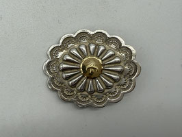 【美品】楕円形金メタル付フラワーコンチョ①【横】