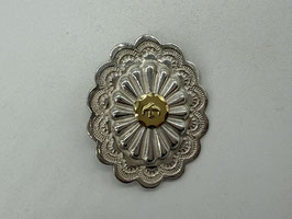 【新品】楕円形金メタル付フラワーコンチョ①【縦】