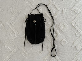 【良品】巾着ポーチバッグL【黒】