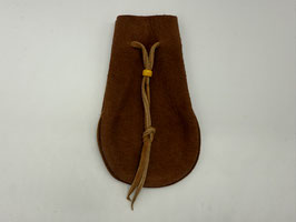 【美品】巾着ポーチM【赤茶】