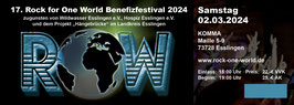 Ticket Rock for One World Benefizfestival 2024 - Samstag 02.03.2024