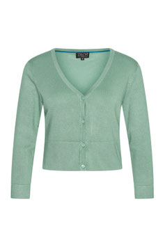 Zilch kurzer Cardigan mit V-Ausschnitt "Bas", thyme
