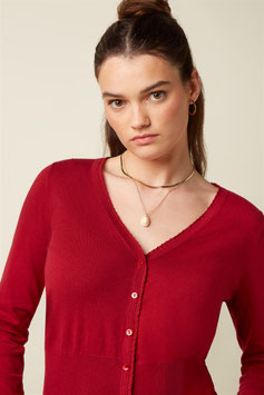 King Louie Strickjacke "V Cocoon", icon red