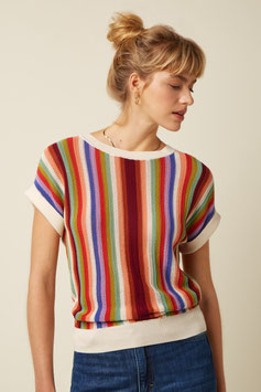 King Louie Kurzarm-Pulli "Boatneck Top Molo", multi color