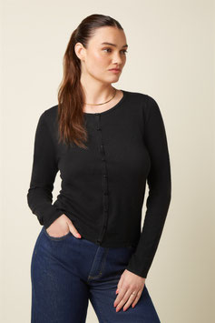 King Louie Strickjacke "Roundneck Cocoon", black