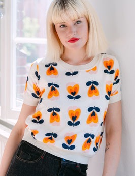 Mademoiselle Yéyé Kurzarm-Pulli "Flower Love", flower love