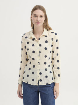 Nice Things Bluse, brush dot print, creme