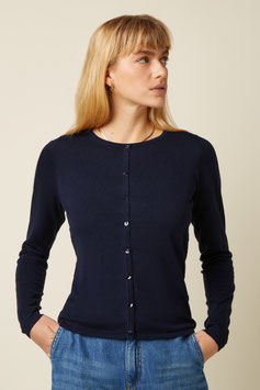 King Louie Strickjacke "Roundneck Cocoon", blue