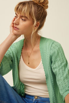 King Louie Strickjacke "Emily Cardi Rocky Ajour", minty meadow