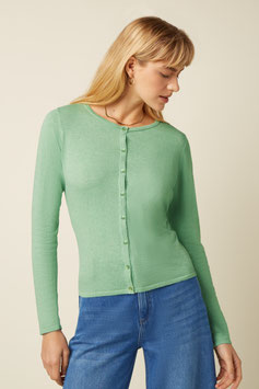 King Louie Strickjacke "Roundneck Cocoon", sprucestone mint