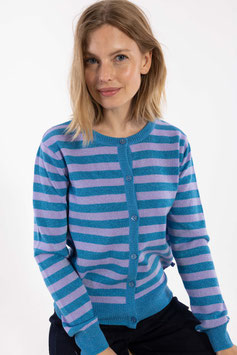 Danefæ Strickjacke "Danesaga Glitter", light lilac/ faded blue