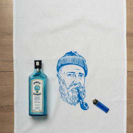 Geschirrtuch weiß "Seemann", blau