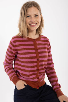 Danefæ Strickjacke "Danesaga Glitter", chili/ soft cherry