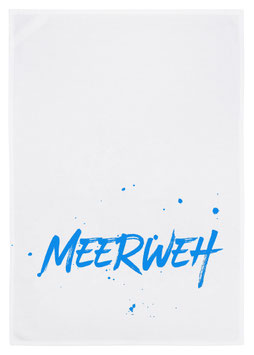 Geschirrtuch weiß "MEERWEH", blau
