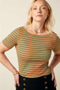 King Louie T-Shirt "Lili Tee Mistral Stripe", green envy