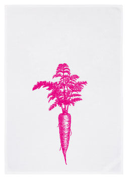 Geschirrtuch weiß "Möhrchen", pink