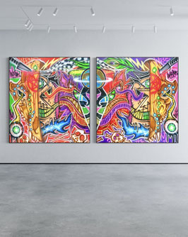 DOPED OUT M - EVERY MAN AND EVERY WOMAN IS A WORM - JACKAL SKULL IDOL - DIPTYCH