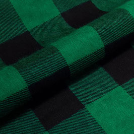 Flanell Meterware 1 lfm 100% Baumwolle 1,5 m breit Karo kariert Buffalo Grün Schwarz