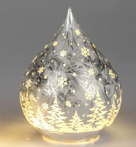 Deko Tropfen (silber) 15,3cm LED-Licht Sterne Bäume