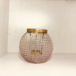 Windlicht- Kerzenhalter Glas rose´ca. 14 cm x 10 cm