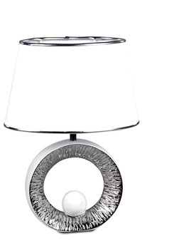 Formano Tischlampe aus Keramik weiß silber 45cm