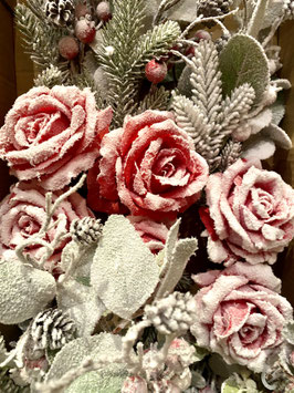 Kunstblume Winter-Rose beschn.Deko für Vase oder Tisch