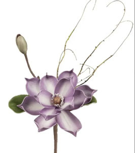 Kunstblume Magnolie Magnolienzweig lila weiß