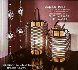 Formano Lampe Metall Laterne Trend schwarz/gold durchbrochen Industrie-Style edel
