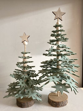 TannenBäume (Salbei,Taupe) 35cm Filz-Holz