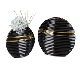 Formano Deko-Vase modern schwarz gold